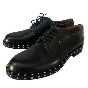 Valentino Garavani Rockstud Derby Loafers Matte Calfskin Black Size 39 NEW Flats